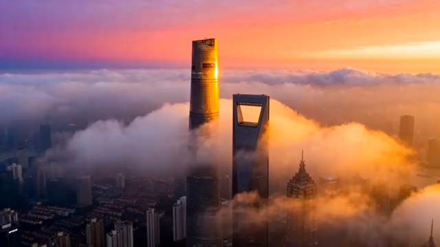  上海地标云海日出2032#横屏 