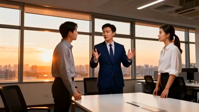  商务三人小组会议讨论2014#横屏 	 -