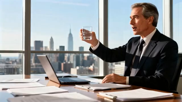  商务人士举杯交谈1996#横屏 