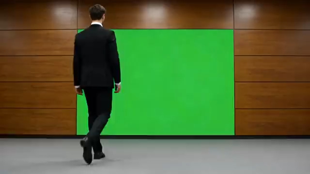  商务人士背影绿幕素材1988#横屏 	 