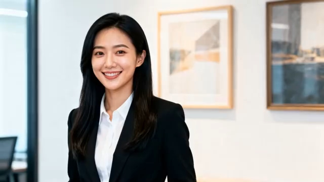  商务女性职业微笑1984#横屏 	 