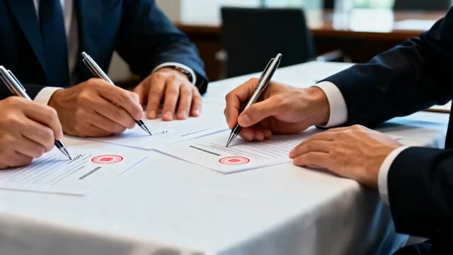  商务签约仪式 正式签约1985#横屏 	 