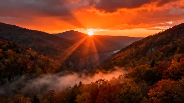  山间日出云海景观1949#横屏 	 