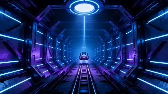  赛博朋克隧道穿行1873#横屏 	 