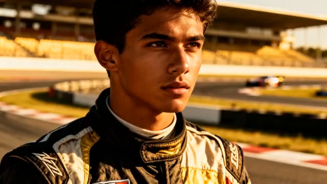  赛车手赛道专注特写1879#横屏 	 