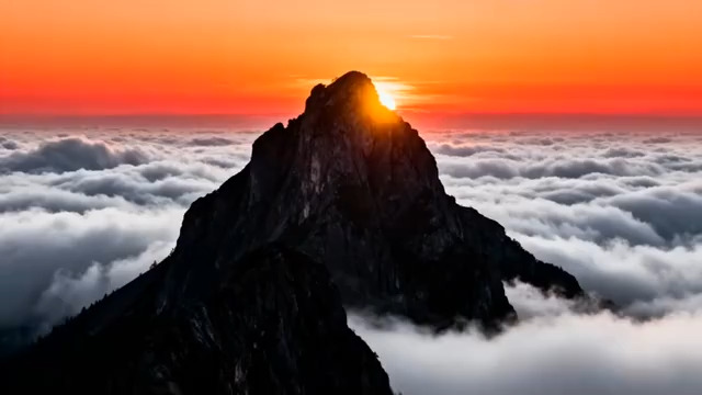  日出云海山峰壮丽景色1845#横屏 