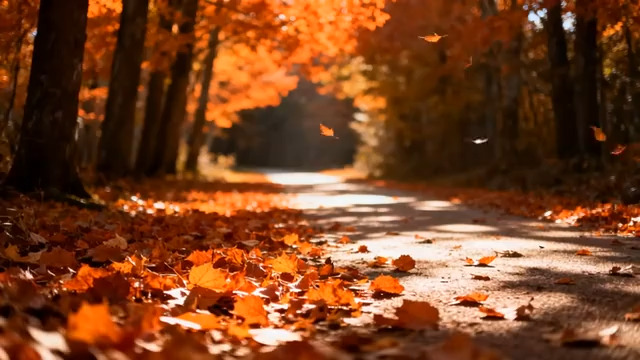  秋日落叶大道风光1786#横屏 	 