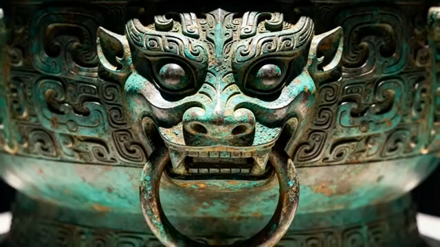  青铜器兽首特写1750#横屏 	 