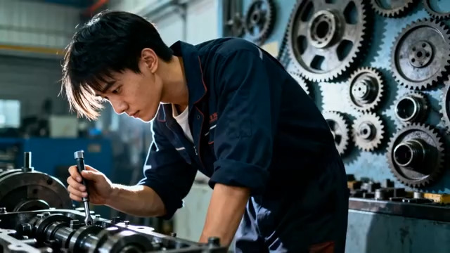  青年工人车间操作1741#横屏 	 