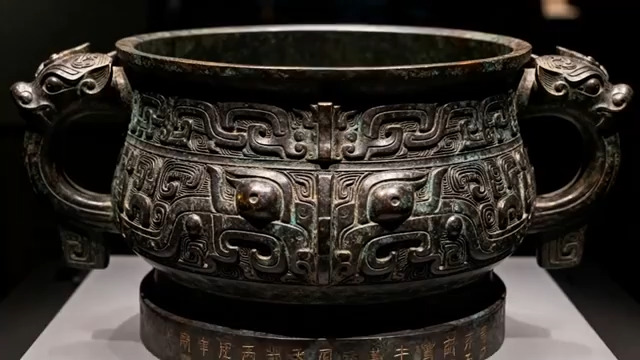  青铜鼎文物特写1746#横屏 	 