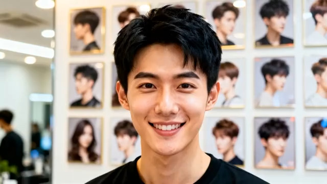  青年男子阳光笑脸特写1744#横屏 