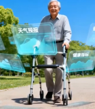 老人公园使用智能助行器2641#横屏 