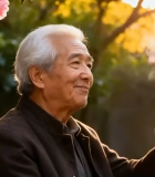 老人户外喝茶享受时光14753#横屏 