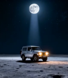 月夜下野外的吉普车7875#横屏 
