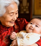 老人怀抱婴儿室内场景10146#横屏 