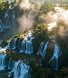 	 空中俯瞰自然瀑布景观6389#横屏 