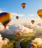 空中多彩热气球与云海景观4978#横屏 