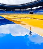 空旷体育场内场地及倒影画面8408#横屏 