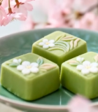 樱花背景下的青团特写14998#横屏 