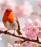 樱花树枝上的小鸟(1)6502#横屏 