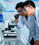 科研人员实验室使用显微镜(2)9931#横屏 