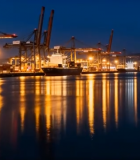 夜晚港口货运码头景象12762#横屏 