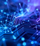 	 科技感蓝色数据粒子背景6426#横屏 