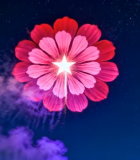 夜空绽放花朵形状烟花2655#横屏 