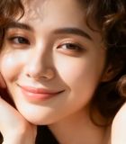 	 卷发女性托腮特写素材5392#横屏 