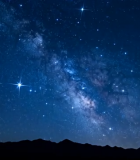 夜空下的繁星与山脉景色12599#横屏 