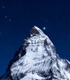 夜空下的雪山风景5519#横屏 