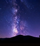 夜空下的山脉与璀璨星空14577#横屏 