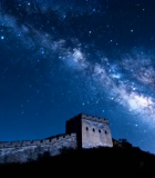 夜空下的长城与星空10673#横屏 