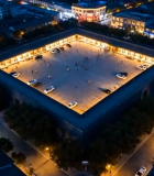 夜景下广场及周边建筑俯瞰13114#横屏 