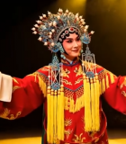 京剧演员舞台持扇表演9143#横屏 