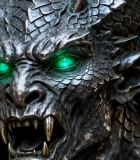 	 金属质感恶龙头部特写素材13608#横屏 