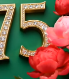 金镶钻数字与花卉素材5643#横屏 