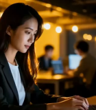 女商人办公室操作电脑画面8476#横屏 