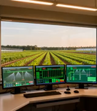 农业控制室多屏幕监控农田10707#横屏 