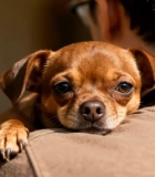 男子肩头抱小狗特写素材13108#横屏 