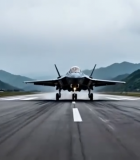 战斗机在跑道上准备起飞10632#横屏 