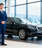 展厅内商务人士与轿车素材2316#横屏 