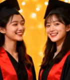 两位毕业生合影留念9335#横屏 
