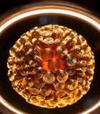 金色立体螺旋球体特效素材12982#横屏 