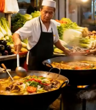 	 街头厨师烹饪美食画面13002#横屏 