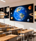 教室行星挂画全景素材6356#横屏 