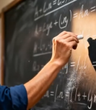 教师在黑板书写数学公式10288#横屏 