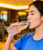 	 健身房女性手持水瓶休息959#横屏 