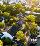 江南水乡古建筑航拍4812#横屏 