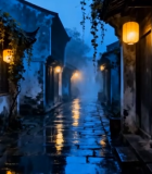 江南水乡古街夜景素材13775#横屏 